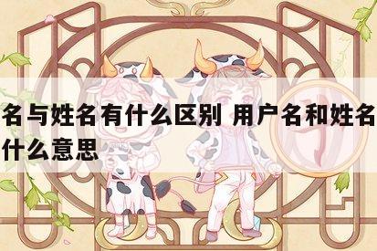用户名与姓名有什么区别 用户名和姓名不一致是什么意思