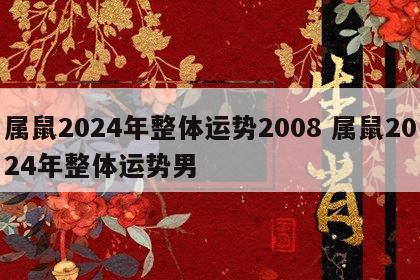 属鼠2024年整体运势2008 属鼠2024年整体运势男