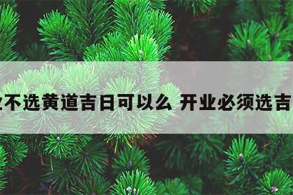 开业不选黄道吉日可以么 开业必须选吉日吗