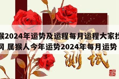 属猴2024年运势及运程每月运程大家找算命网 属猴人今年运势2024年每月运势