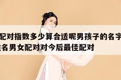 姓名配对指数多少算合适呢男孩子的名字是什么 姓名男女配对对今后最佳配对
