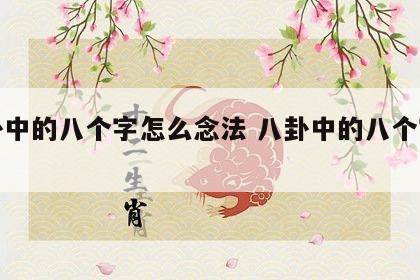 八卦中的八个字怎么念法 八卦中的八个字读法