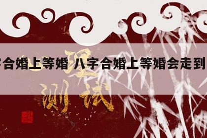 八字合婚上等婚 八字合婚上等婚会走到一起吗