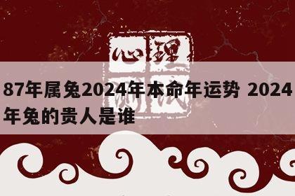 87年属兔2024年本命年运势 2024年兔的贵人是谁