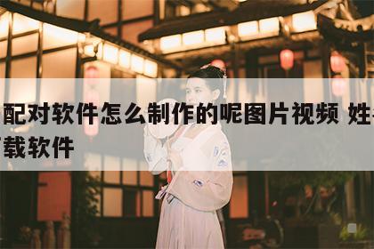 姓名配对软件怎么制作的呢图片视频 姓名配对下载软件