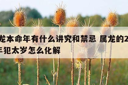 属龙本命年有什么讲究和禁忌 属龙的2024年犯太岁怎么化解