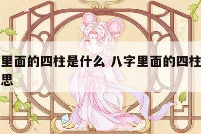 八字里面的四柱是什么 八字里面的四柱是什么意思