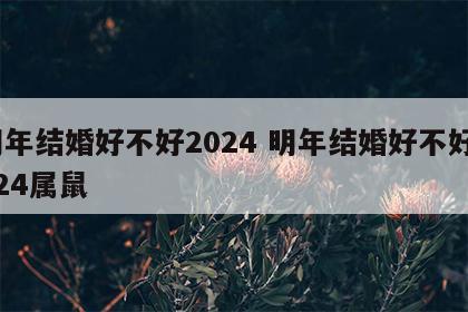 明年结婚好不好2024 明年结婚好不好2024属鼠