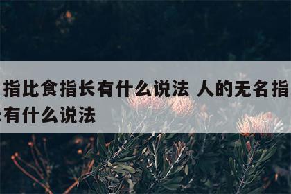 无名指比食指长有什么说法 人的无名指比食指长有什么说法