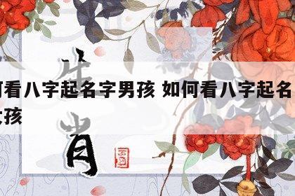如何看八字起名字男孩 如何看八字起名字男孩女孩