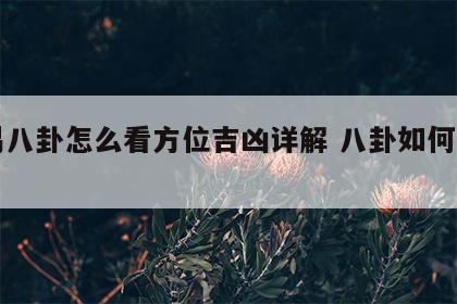 周易八卦怎么看方位吉凶详解 八卦如何看方位