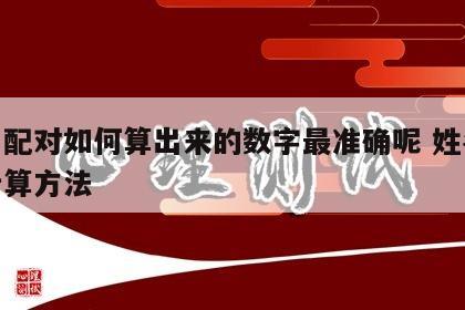 姓名配对如何算出来的数字最准确呢 姓名配对计算方法