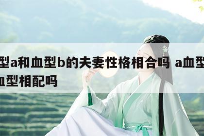 血型a和血型b的夫妻性格相合吗 a血型和b血型相配吗