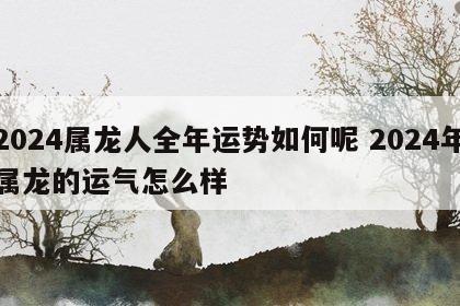 2024属龙人全年运势如何呢 2024年属龙的运气怎么样