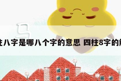 四柱八字是哪八个字的意思 四柱8字的解释