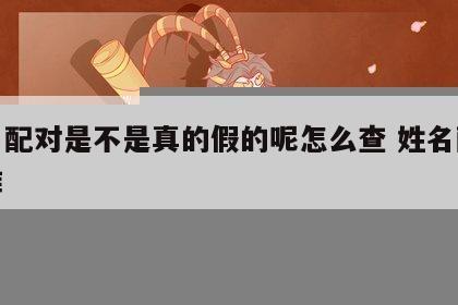 姓名配对是不是真的假的呢怎么查 姓名配对很准