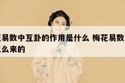 梅花易数中互卦的作用是什么 梅花易数的互卦怎么来的