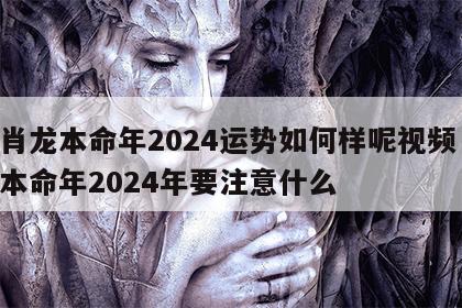 生肖龙本命年2024运势如何样呢视频 龙年本命年2024年要注意什么