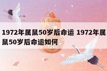 1972年属鼠50岁后命运 1972年属鼠50岁后命运如何
