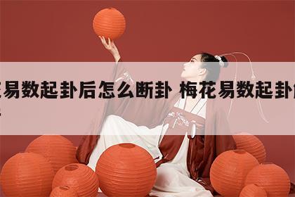 梅花易数起卦后怎么断卦 梅花易数起卦解卦就行
