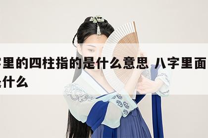 八字里的四柱指的是什么意思 八字里面的四柱是什么