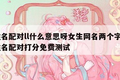 姓名配对ll什么意思呀女生网名两个字 l姓名配对打分免费测试