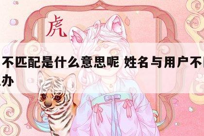 姓名不匹配是什么意思呢 姓名与用户不匹配怎么办