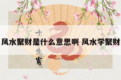 风水聚财是什么意思啊 风水学聚财