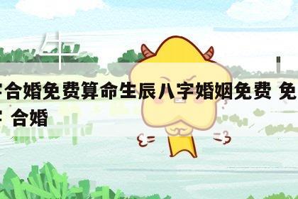 八字合婚免费算命生辰八字婚姻免费 免费算八字 合婚
