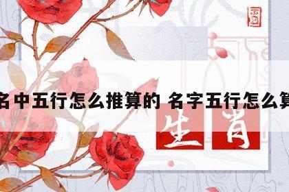 姓名中五行怎么推算的 名字五行怎么算的