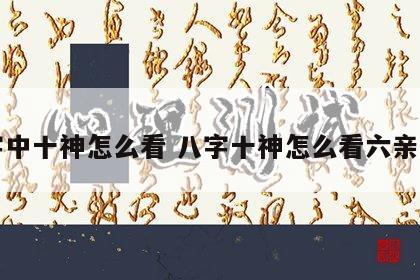 八字中十神怎么看 八字十神怎么看六亲关系