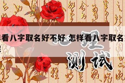 怎样看八字取名好不好 怎样看八字取名好不好呢