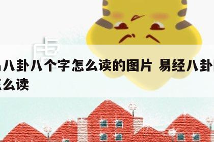 周易八卦八个字怎么读的图片 易经八卦图八字怎么读