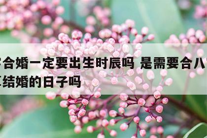 八字合婚一定要出生时辰吗 是需要合八字才能算结婚的日子吗