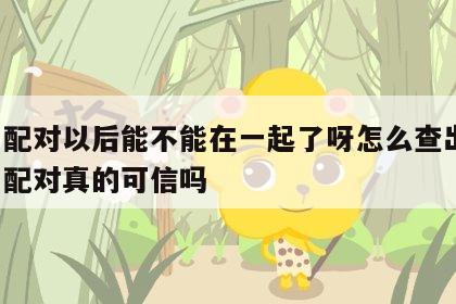 姓名配对以后能不能在一起了呀怎么查出来 姓名配对真的可信吗