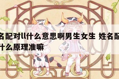 姓名配对ll什么意思啊男生女生 姓名配对是什么原理准嘛