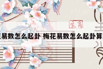梅花易数怎么起卦 梅花易数怎么起卦算姻缘