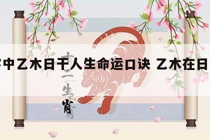 八字中乙木日干人生命运口诀 乙木在日干代表