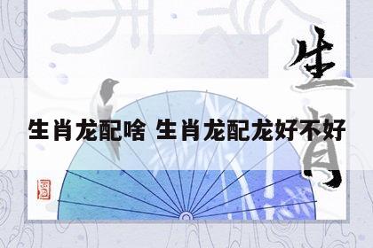 生肖龙配啥 生肖龙配龙好不好