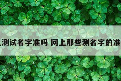 网上测试名字准吗 网上那些测名字的准不准