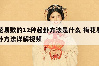 梅花易数的12种起卦方法是什么 梅花易数起卦方法详解视频