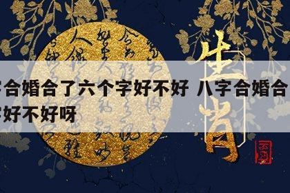 八字合婚合了六个字好不好 八字合婚合了六个字好不好呀