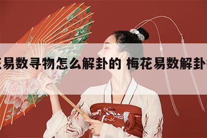 梅花易数寻物怎么解卦的 梅花易数解卦找东西