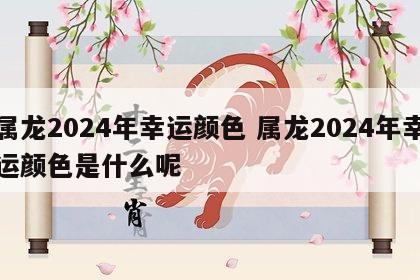 属龙2024年幸运颜色 属龙2024年幸运颜色是什么呢