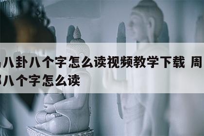 周易八卦八个字怎么读视频教学下载 周易八卦那八个字怎么读