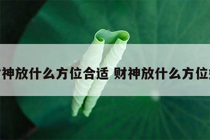 财神放什么方位合适 财神放什么方位好