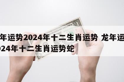 龙年运势2024年十二生肖运势 龙年运势2024年十二生肖运势蛇