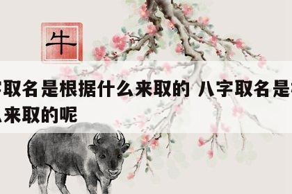八字取名是根据什么来取的 八字取名是根据什么来取的呢