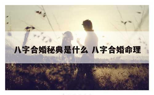 八字合婚秘典是什么 八字合婚命理