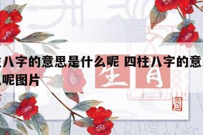 四柱八字的意思是什么呢 四柱八字的意思是什么呢图片